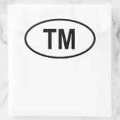 トルクメニスタン「TM」 楕円形シール (バッグ)