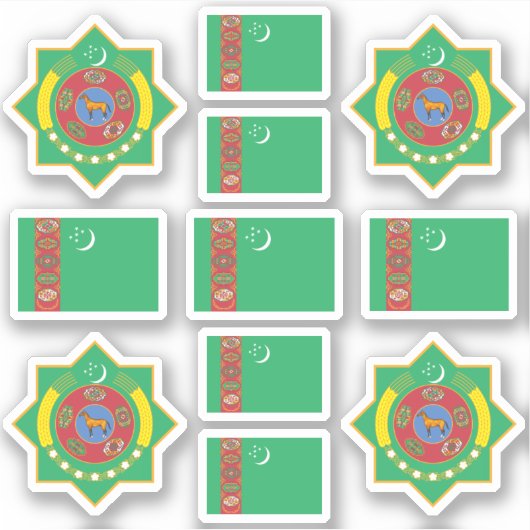 トルクメンの国のシンボル/武器と旗のコート シール (正面)