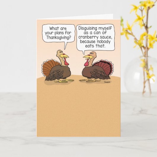 トルコおもしろいが感謝祭を計画 カード (黄色い花)