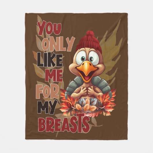 トルコおもしろいの胸の感謝祭 フリースブランケット (正面)