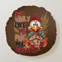 トルコおもしろいの胸の感謝祭 ラウンドクッション