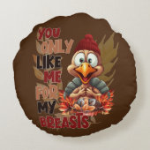 トルコおもしろいの胸の感謝祭 ラウンドクッション (裏面)