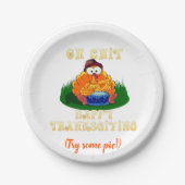 トルコおもしろいは感謝祭だと気付く！ ペーパープレート (正面)