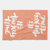 トルコおもしろいタイムサンクスギビングレタリング キッチンタオル (横)