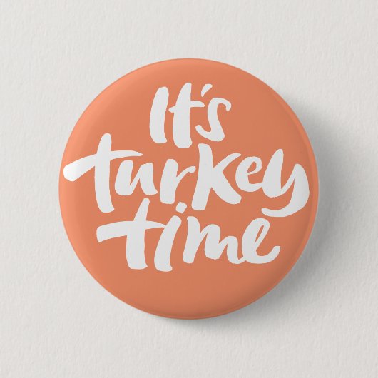 トルコおもしろいタイムサンクスギビングレタリング 缶バッジ (正面)