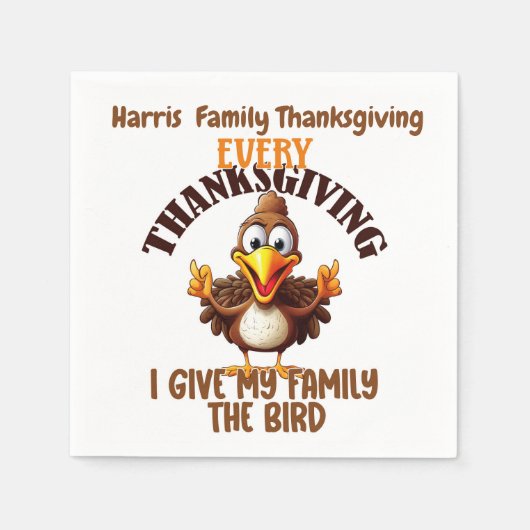 トルコおもしろい感謝祭の友情 スタンダードカクテルナプキン (正面)