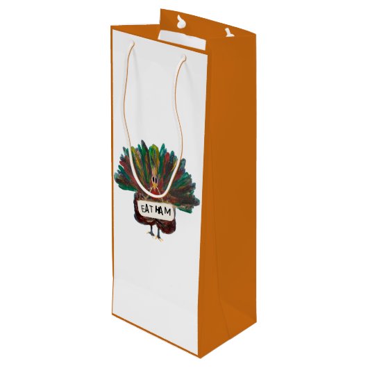 トルコおもしろい感謝祭クリスマストトートワインギフト ワインギフトバッグ (裏面アングル)