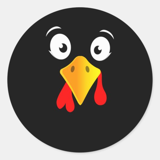 トルコおもしろい顔感謝祭の日 ラウンドシール (正面)