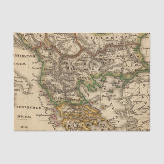 トルコおよびギリシャの地図 薄葉紙 (正面)