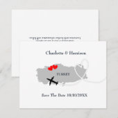 トルコでの結婚式　保存日 セーブザデート (正面/裏面)