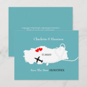 トルコで海外挙式　保存日付のお知らせ セーブザデート (正面/裏面)