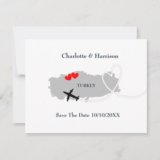 トルコで海外挙式　保存日付 セーブザデート (正面)