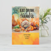 トルコとの感謝祭は、日付の招待を保存 招待状 (スタンド正面)