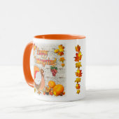 トルコとカボチャの感謝祭 マグカップ (正面左)