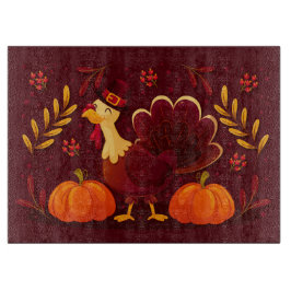 トルコとカボチャ カッティングボード