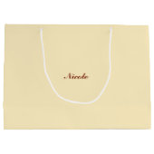 トルコとカボチャ |名前をカスタムする感謝祭 ラージペーパーバッグ (裏面)