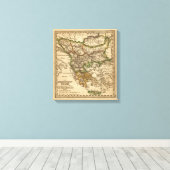 トルコとギリシャの地図 キャンバスプリント (インサイチュ (ウッドフロア))