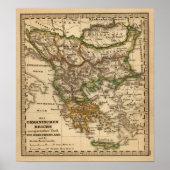 トルコとギリシャの地図 ポスター (正面)