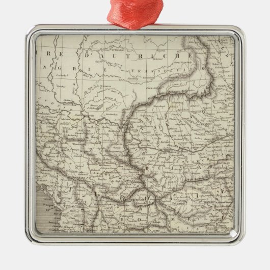 トルコとギリシャの地図 メタルオーナメント (正面)