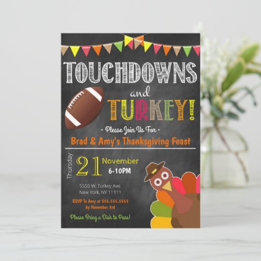 トルコとタッチダウンの友情を与えるパーティーInvitati 招待状 (スタンド正面)