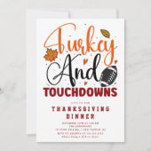 トルコとタッチダウン感謝祭ディナー 招待状 (正面)