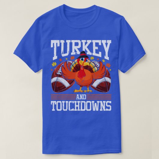 トルコとタッチダウン感謝祭 Tシャツ (デザイン正面)