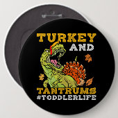 トルコとタントラムトドラーライフおもしろいサンクスギビン 缶バッジ (正面&裏面)
