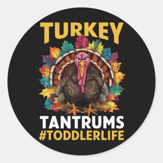 トルコとタントラムトドラーライフ感謝祭 ラウンドシール (正面)