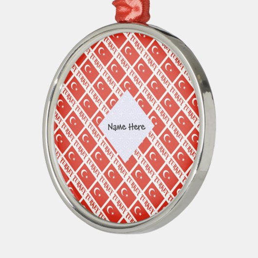 トルコとトルコの国旗の名前と並べて メタルオーナメント (左)