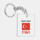 トルコとトルコ国旗のカスタマイズ商品 キーホルダー (正面左)