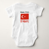 トルコとトルコ国旗のカスタマイズ商品 ベビーボディスーツ (裏面)