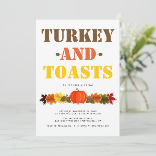 トルコとトーストのはっきりしたタイポグラフィフレンドシップ 招待状 (スタンド正面)