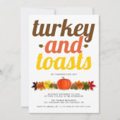 トルコとトーストのモダンタイポグラフィフレンドシップ 招待状 (正面)