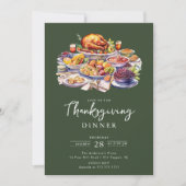 トルコとフィックスディナーサンクスギビング 招待状 (正面)