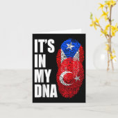 トルコとプエルトリコの混合遺伝子 DNA フラグ カード (黄色い花)