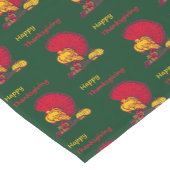 トルコと野菜は幸せな感謝祭の緑 ショートテーブルランナー (コーナー)