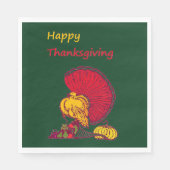 トルコと野菜は幸せな感謝祭の緑 スタンダードランチョンナプキン (正面)