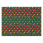 トルコと野菜は幸せな感謝祭の緑 テーブルクロス (正面(横))