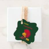 トルコと野菜は幸せな感謝祭の緑 フェイバータグ (インサイチュ)