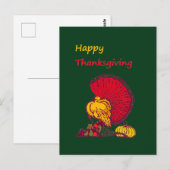 トルコと野菜は幸せな感謝祭の緑 ポストカード (正面/裏面)