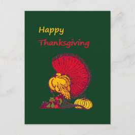 トルコと野菜は幸せな感謝祭の緑 ポストカード