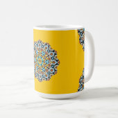 トルコと黄色の大理石モロッコモザイク コーヒーマグカップ (正面右)