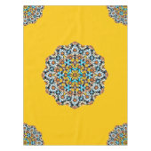 トルコと黄色の大理石モロッコモザイク テーブルクロス (正面)