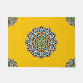 トルコと黄色の大理石モロッコモザイク ドアマット (正面)