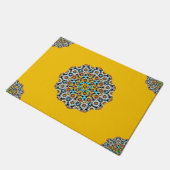 トルコと黄色の大理石モロッコモザイク ドアマット (アングル)