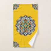 トルコと黄色の大理石モロッコモザイク バスタオルセット (ハンドタオル)