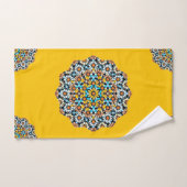 トルコと黄色の大理石モロッコモザイク バスタオルセット (ハンドタオル)