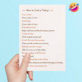 トルコのおもしろいな感謝祭のレシピカードを調理する方法 シーズンカード