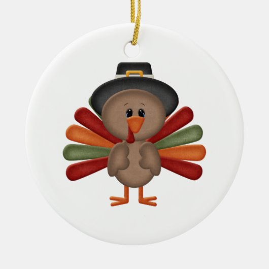 トルコのかわいい感謝祭(カスタマイズ可能な) セラミックオーナメント (正面)