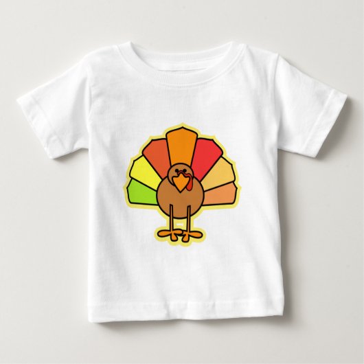 トルコのかわいい漫画の感謝祭のデザイン ベビーTシャツ (正面)